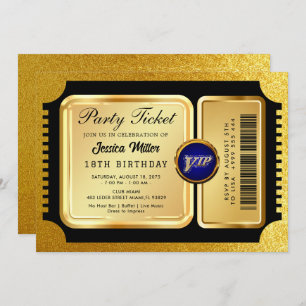 PRO Golden Party Ticket Invitation