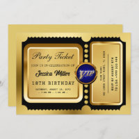 PRO Golden Party Ticket Invitation