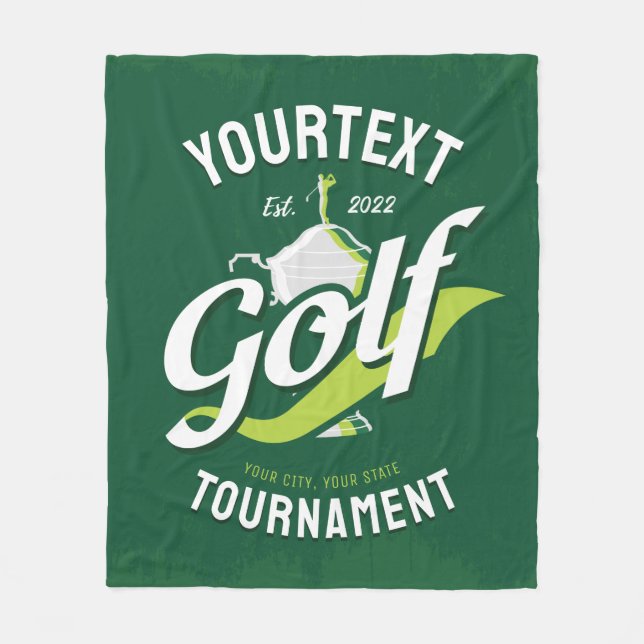 Pro Golfer NAME Golf Trophy Tournament Golfing Fleece Blanket (Front)