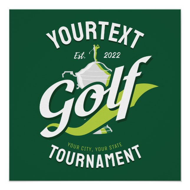Pro Golfer NAME Golf Trophy Tournament Golfing Poster (Front)