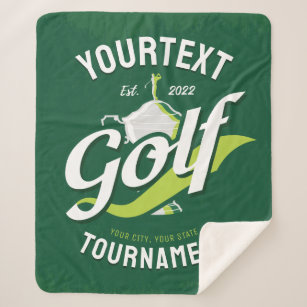 Pro Golfer NAME Golf Trophy Tournament Golfing Sherpa Blanket