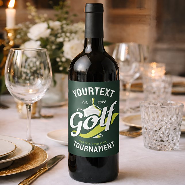 Pro Golfer NAME Golf Trophy Tournament Golfing Wine Label (Creator Uploaded)