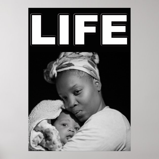PRO-LIFE AFRICAN AMERICAN MOTHER AND BABY POSTER (Front)