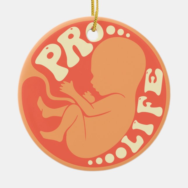 Pro life - Anti Abortion Ceramic Tree Decoration (Front)