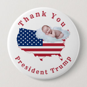 Pro-life Baby American Flag USA 10 Cm Round Badge