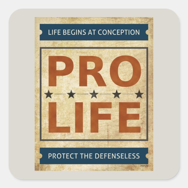 Pro Life Billboard Square Sticker (Front)