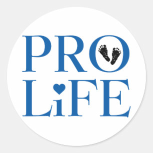 Pro Life Blue Classic Round Sticker