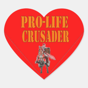 PRO LIFE CRUSADER HEART STICKER
