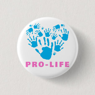 Pro-Life Handprint Heart – Value Life Awareness 3 Cm Round Badge