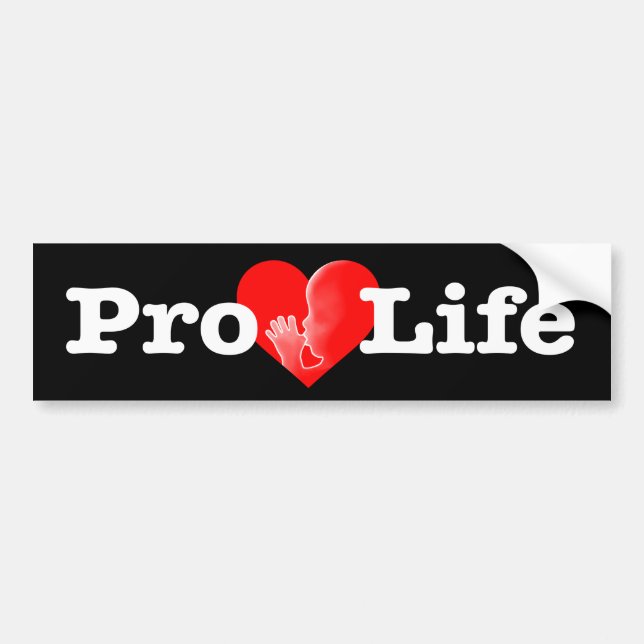 "PRO-LIFE HEART WITH BABY” BUMPER STICKER (Front)