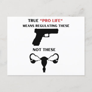 Pro Life Is Regulating Guns Word Art Postcard