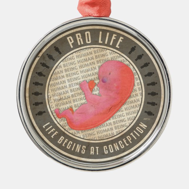 Pro Life Metal Tree Decoration (Front)