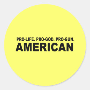 Pro-life. Pro-God. Pro-Gun American Classic Round Sticker