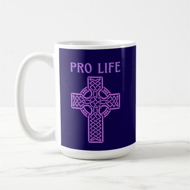 Pro-Life Roman Catholic Cross Coffee Mug (Left)
