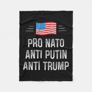 Pro Nato - Anti Putin - Anti Trump - Retro Style Fleece Blanket