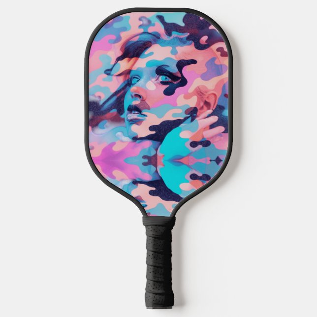 Pro Neon Pastel Camo Pickleball PaddleOptimized Pickleball Paddle (Front)