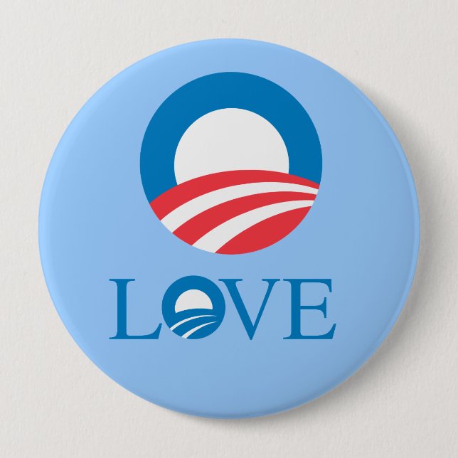 Pro-Obama - LOVE -- 10 Cm Round Badge (Front)