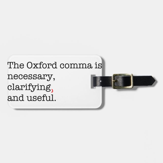 Pro-Oxford Comma Luggage Tag (Front Horizontal)