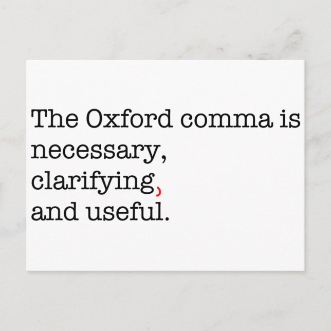 Pro-Oxford Comma Postcard (Front)