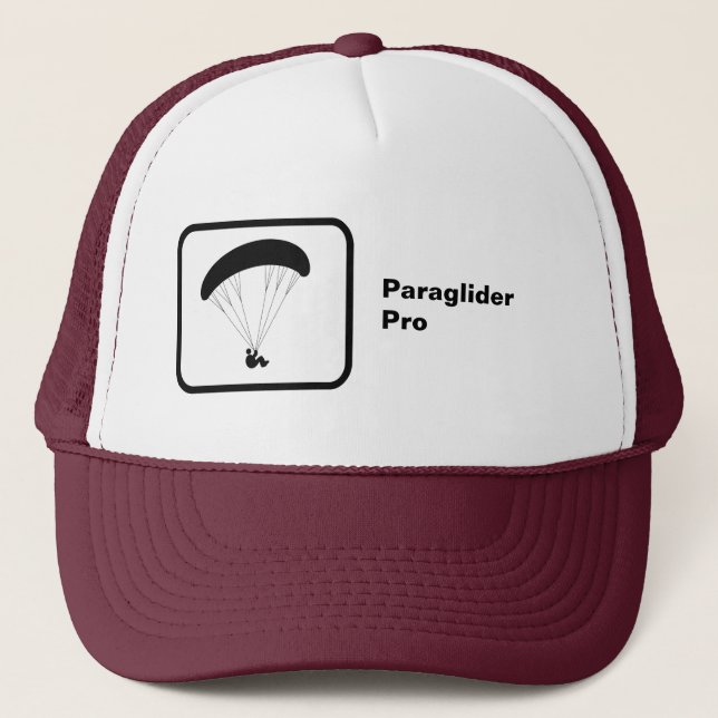'Pro' Paragliding Logo and Text Trucker Hat (Front)