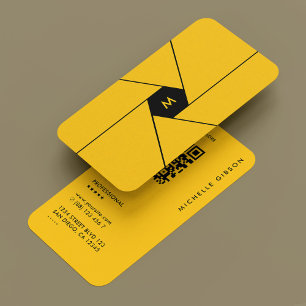 Pro Photographer Bright Yellow Shutter Lens Modern Business Card