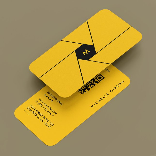 Pro Photographer Bright Yellow Shutter Lens Modern Business Card (Photographer Bright Yellow Shutter Lens Modern Business Card
)