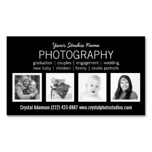 Pro Photographer with 4 Custom Sample Photos Magnetic Business Card