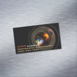 Pro Photography (Camera Lens) Magnetic Business Card