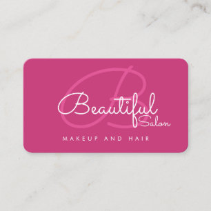 pro pink contact-card / beauty salon monogram calling card