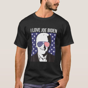 Pro President Joe Biden Usa Flag Sunglasses I Love T-Shirt