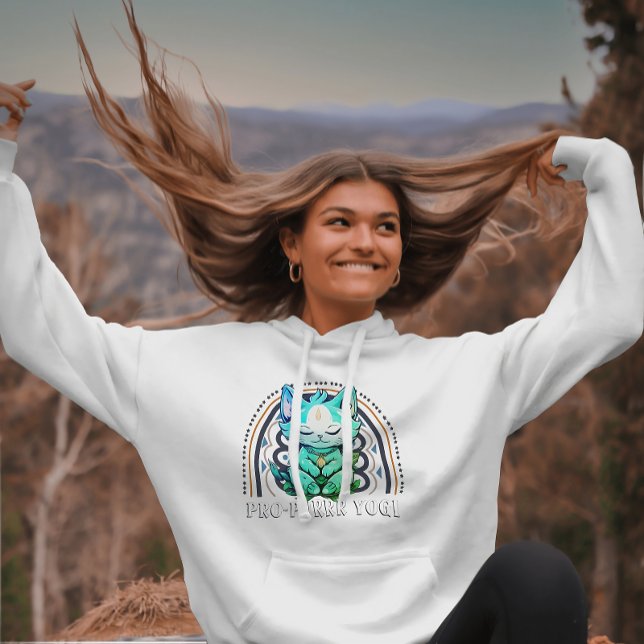 Pro-purrr Yogi Cat Lover Yoga Meditation Rainbow Hoodie (Creator Uploaded)