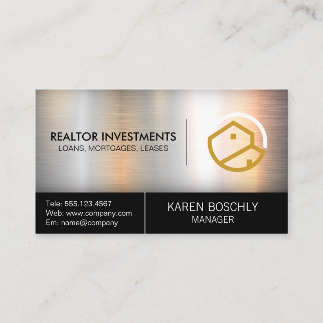 Pro Real Estate Logo | Houses Business Card (Front)