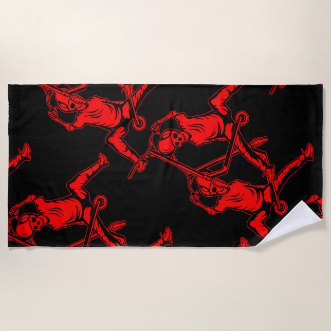 Pro Scooter Free Rider Tricks Beach Towel (Front)