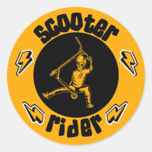 Pro Scooter Free Rider Tricks Classic Round Sticker