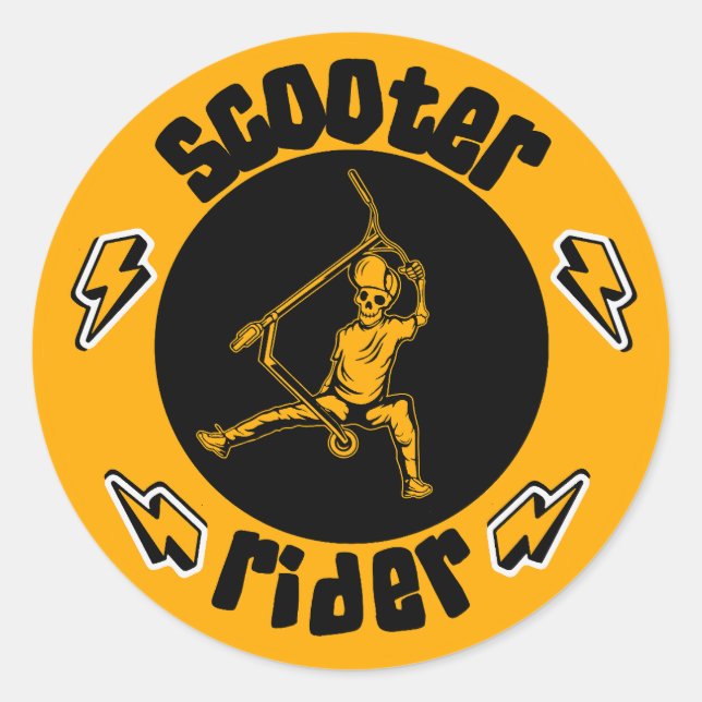 Pro Scooter Free Rider Tricks Classic Round Sticker (Front)