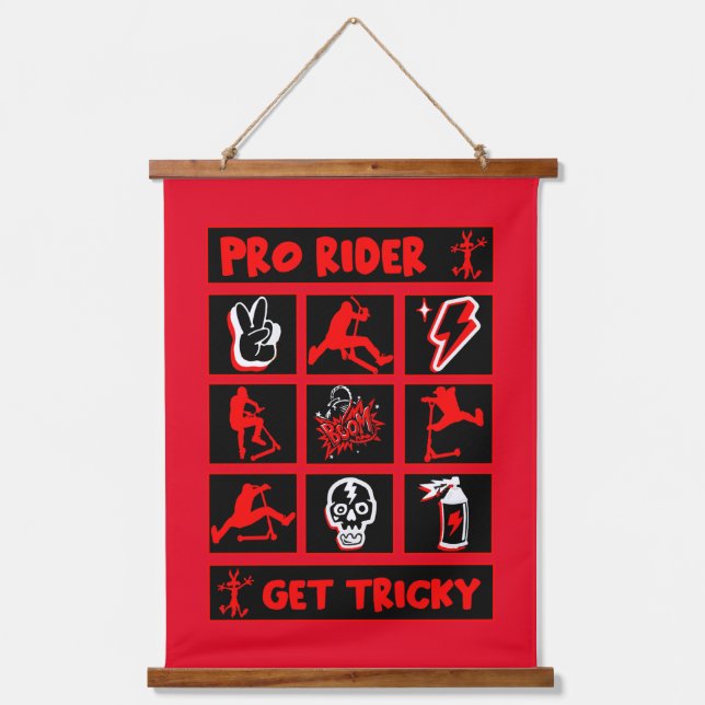 Pro Scooter Free Rider Tricks Hanging Tapestry (Front)