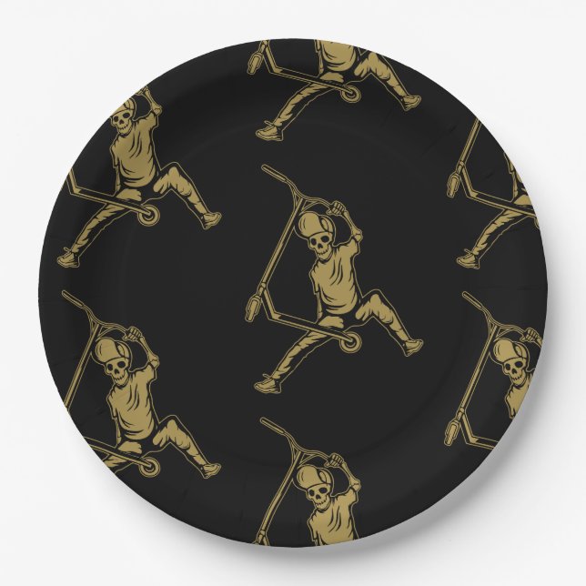 Pro Scooter Free Rider Tricks Paper Plate (Front)