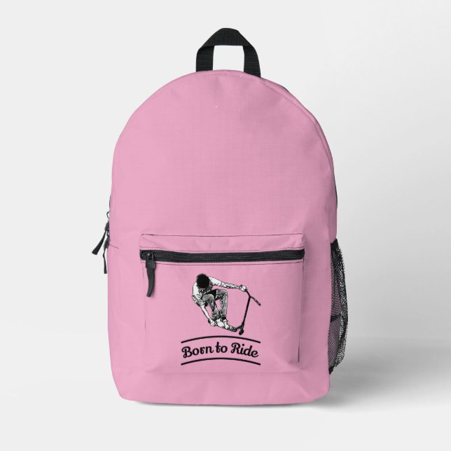Pro Scooter Free Rider Tricks T-Shirt Printed Backpack (Front)