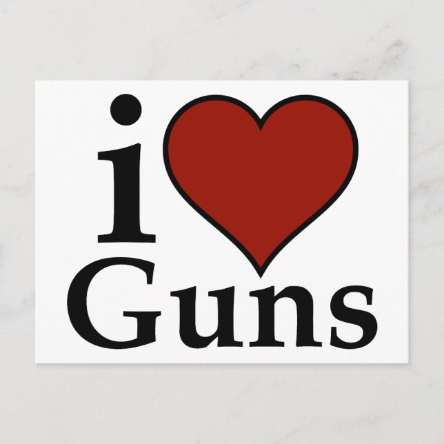 Pro Second Amendment: I Heart Guns Postcard (Front)