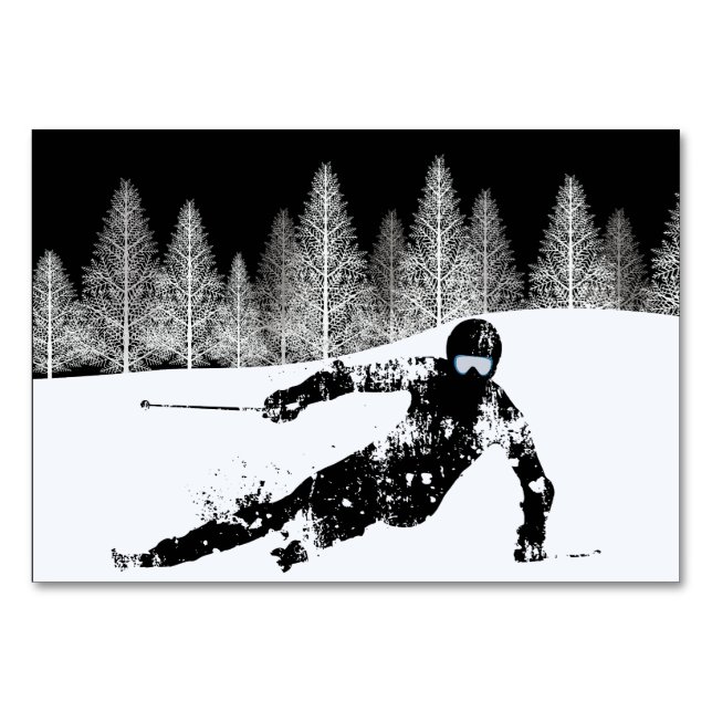 Pro Skier, Ski Snowboard Table Number (Front)