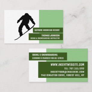 Pro Snowboarder, Skier & Snowboarder Instructor Business Card