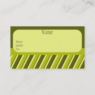 Pro Stripes Business Card, Olive Green Card