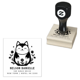 PRO Style Return Address Wooden Rubber Rubber Stamp