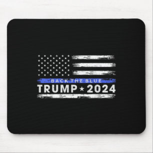 Pro Trump 2024 Back The Blue Thin Blue Line Mouse Pad