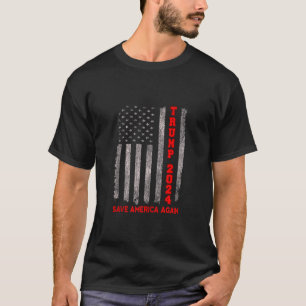 Pro Trump 2024 Save America Again Vintage USA Flag T-Shirt
