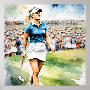 Pro Woman Golfer - Golf Art Print