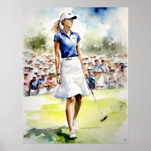 Pro Woman Golfer - Golf Art Print