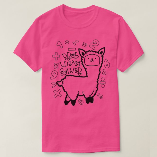 Prob LLama Solver Cute MATH Design Funny MATH Gift T-Shirt (Design Front)