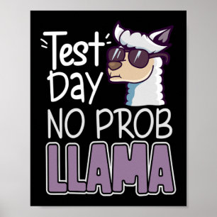 Prob Llama Test Day Testing Shirts For Women Teach Poster