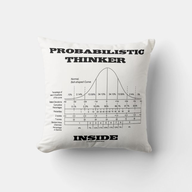 Probabilistic Thinker Inside Normal Distribution Cushion (Front)
